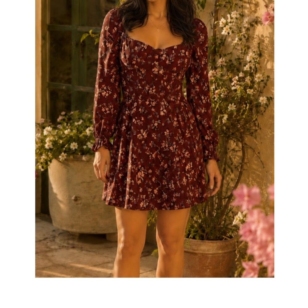 Reformation Mochi Dress, Burgundy, Like New, Sz 10, Romantic, Boho, Regency